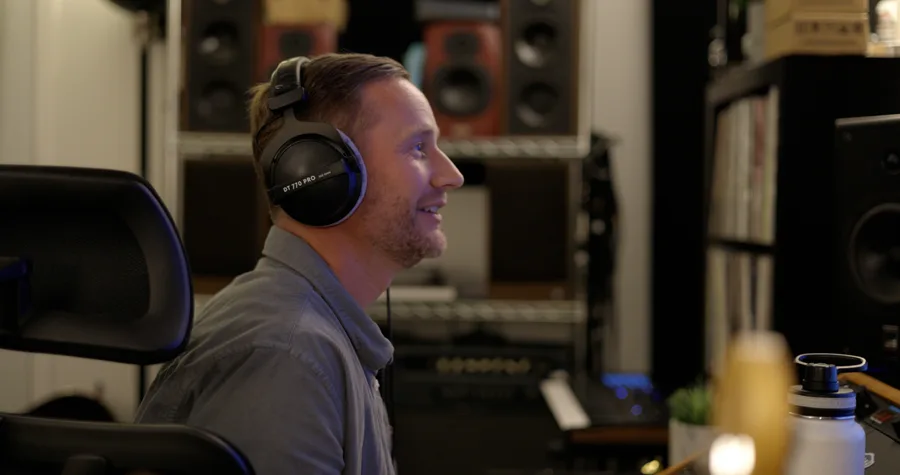 Sam Sterk at work in the studio